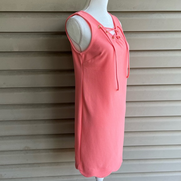 •Crown & Ivy• Ribbed Scalloped Hem Sleeveless Dress in Peach - Size XS - Picture 5 of 9